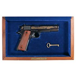 Cased Colt Government Model 1911 John M Browning Commemorative Semi-Automatic Pistol