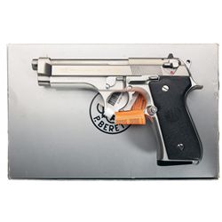 Beretta 92FS Stainless Golden Semi-Automatic Pistol with Box and Case