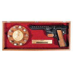 MBA Mark I Model B Gyrojet Pistol with Display Case, Papers, and Twenty-Three Rounds of Live Ammunit