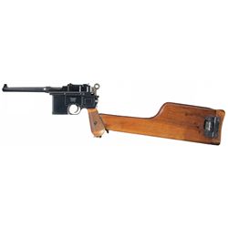 Mauser Model 1896 Large Ring  Pistol with VL&D Markings with Matching Shoulder Stock