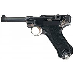 Exceptional World War II 1943 Dated Krieghoff Luger Rig with Luftwaffe Proofed Holster and Two Match
