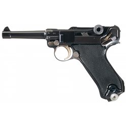 Outstanding Very Late Production Krieghoff "P" Code Commercial Luger Pistol with Matching Magazine