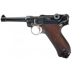 Outstanding Pre-World War I Imperial German 1912 Dated Erfurt Luger with Two Original Matching Magaz