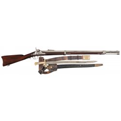 Outstanding Civil War U.S. Whitney Model 1861 Navy Percussion Rifle Saber Bayonet and Model 1859 Foo