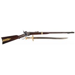 Extremely Rare Sharps Model 1855 U.S. Navy Percussion Rifle with Bayonet