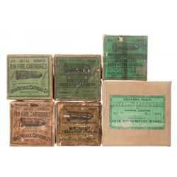 Five Assorted Spencer Cartridge Boxes and One Box of Spencer Ammunition