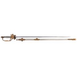 German Production Ridabock & Company Non-Regulation 1860 Staff & Field Officers Sword with Scabbard