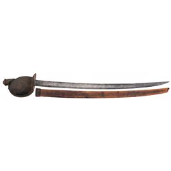 Desirable Civil War U.S.N. Inspected Ames Model 1860 Naval Cutlass with Scabbard