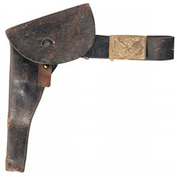 Civil War Era Leather Military Flap Holster and Belt