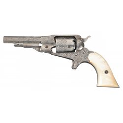 Engraved Remington New Model Pocket Metallic Cartridge Conversion Revolver with Pearl Grips