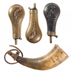 One Powder Horn and Three Powder Flasks