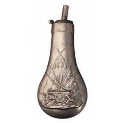 Silver Plated Colt Powder Flask