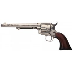 Exceptional Documented Nickel-Plated Colt .44 Rimfire Single Action Army Revolver with Factory Lette