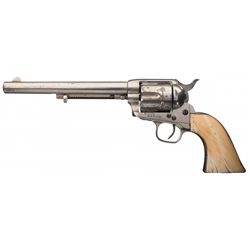 Rare Documented Nickel Plated John T. Cleveland Inspected Black Powder U.S. Colt Cavalry Model Singl