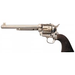 Extremely Rare Documented Scarce Colt Factory Nickel Plated Single Action Army Flattop Target Model 