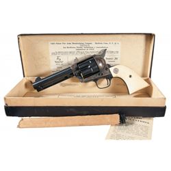 Extraordinary Colt Single Action Army Revolver with Steer Head Ivory Grips and Original Box