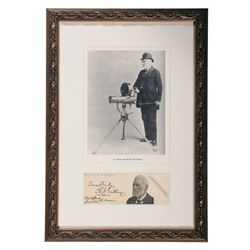 Framed Picture and Autograph of Dr. Gatling with Certificate of Authenticity