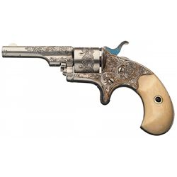 Magnificent Rare Factory Engraved Colt Open Top Pocket Revolver with Ivory Grips