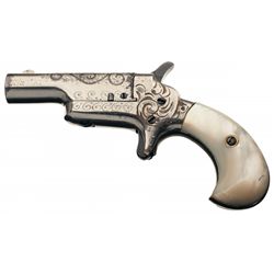 Engraved Colt Third Model Derringer with Pearl Grips