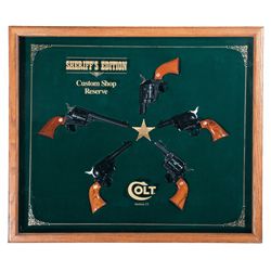 Highly Collectable Lot of Five Display Cased Sheriff's Edition Commemorative Single Action Revolvers