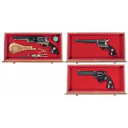 Cased Set of Three Colt Bicentennial Revolvers with Book