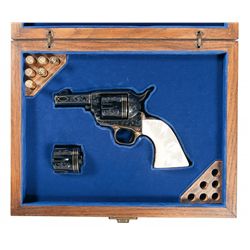 Cased Engraved Third Generation Colt Sheriff's Model Single Action Revolver