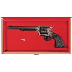 Magnificent Cased Factory A.A. White Master Engraved Gold Inlaid Colt Western States Animal Special 