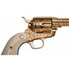 Image 3 : Factory Engraved Gold Plated Colt Single Action Revolver with Original Box Factory Letter and Ivory 