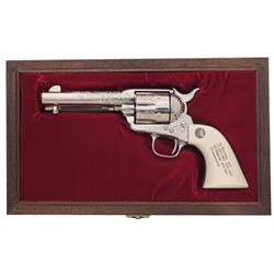 Engraved Colt 150th Engraving Sampler Single Action Army Revolver with Scrimshawed Ivory Grips and F