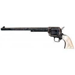 Spectacular Factory Engraved Colt Single Action Army Buntline Special with Pearl Grip Factory Letter