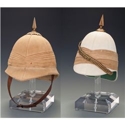 Collector's Lot of Two British Army Officer's Foreign Service Pith Helmets