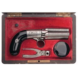Cased Liege Proofed Mariette Brevete Underhammer Pepperbox