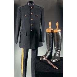 17th Lancers Officer's Patrol Jacket, Breeches, Boots and a Riding Crop