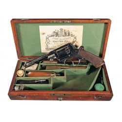 Cased John Blissett Adams Patent Double Action Percussion Revolver with Accessories