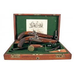 Cased Pair of Joseph Manton Percussion Officer's Pistols
