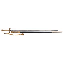 McAlpine & Cooper London Production Court Sword with Sheath and Gold Accents