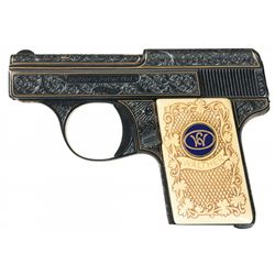 Exceptional C. Willig Signed Exhibition Engraved Gold Inlaid Walther Model 9 Semi-Automatic Pistol w
