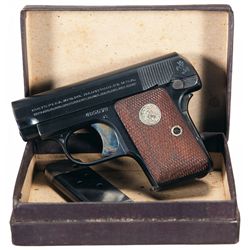 Exceptional Colt Model 1908 Hammerless Pocket Pistol with Original Box
