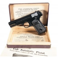 Excellent Colt Model 1908 Pocket Hammerless with Original Box