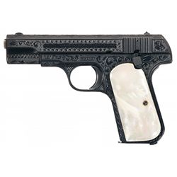 Engraved Colt Model 1903 Hammerless Semi-Automatic Pocket Pistol with Pearl Grips