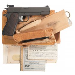 Exceptional U.S. Ithaca/Colt Model 1911A1 National Match Semi-Automatic Pistol with Extra Magazines,