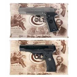 Two Colt Semi-Automatic Pistols with Cases