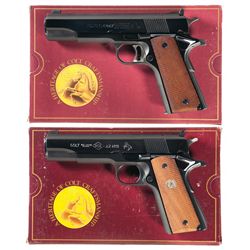 Two Colt 1911 Style Semi-Automatic Pistols with Boxes