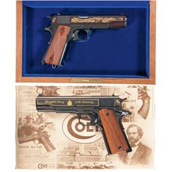 Two Commemorative Cased Colt Semi-Automatic Pistols