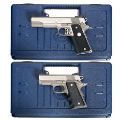 Two Colt Semi-Automatic Pistols with Cases