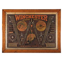 Desirable Late 19th Century Single W Winchester Repeating Arms Co Promotional Cartridge Board