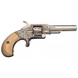 Excellent Engraved Whitneyville Spur Trigger Pocket Revolver with Ivory Grips