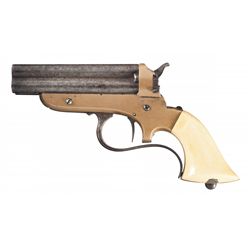 Unique L. Ghaye Copy of Sharps Four Barrel Pistol with Ivory Grips