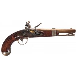 U.S. Robert Johnson Model 1836 Flintlock Martial Pistol