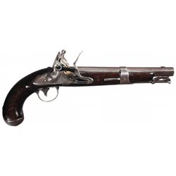 Rare Evans Model 1826 Flintlock Navy Pistol